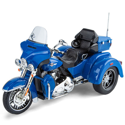 1:9 Harley D-vTRI GLIDE ULTRA Triciclo de Luxo em Liga Fundida Modelo de Motocicleta com Som e Luz Coleção Decoração Presente Caixa