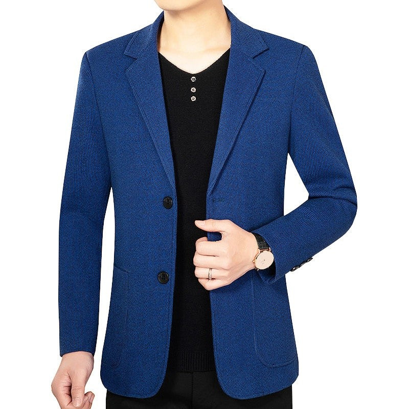 2025 Spring/ Autumn New Men's Blazer - Business Casual Single Suit Jacket for Middle-Aged Gentlemen