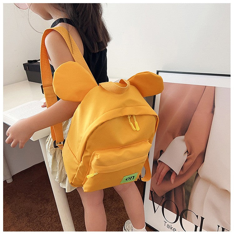 Mochila infantil fofa estilo novo para meninos e meninas estudantes do jardim de infância mochila escolar casual de cor sólida