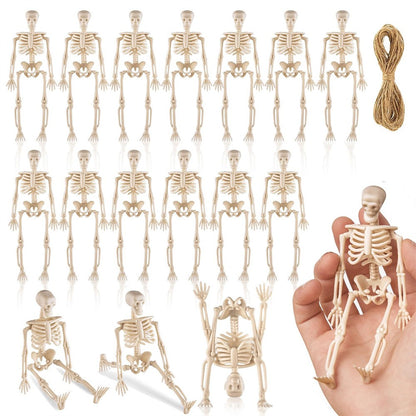 6/12PCS Mini Skeleton Figurines Small Skeletons Halloween Decorations for Craft Haunted House Accessories Party Favors 6 Inch