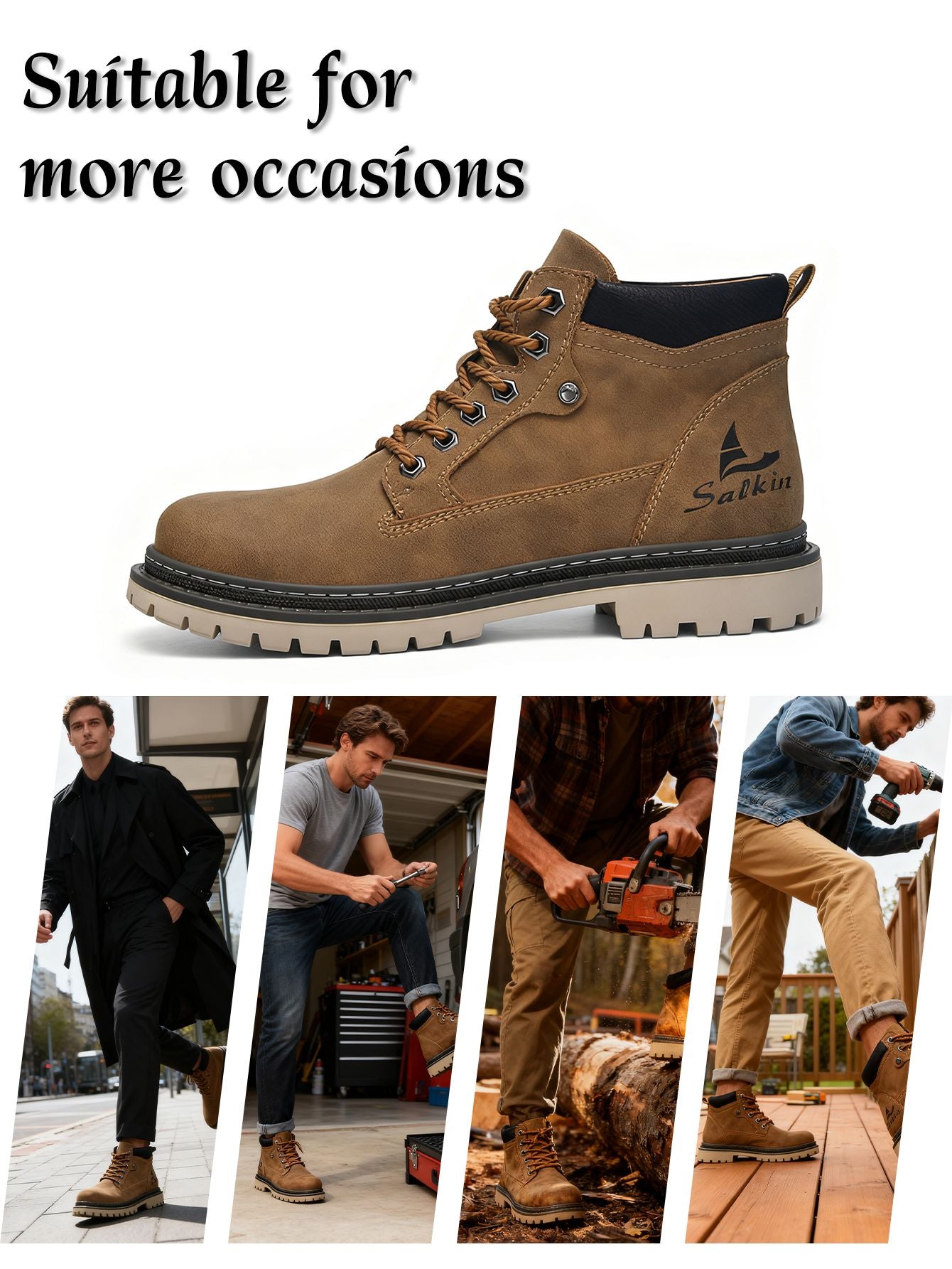 Classic Handmade Leather Men Boots Work Shoes Outdoor Hiking Boots Sneakers Hombres Botas Winter High Top Footwear Anti Slip