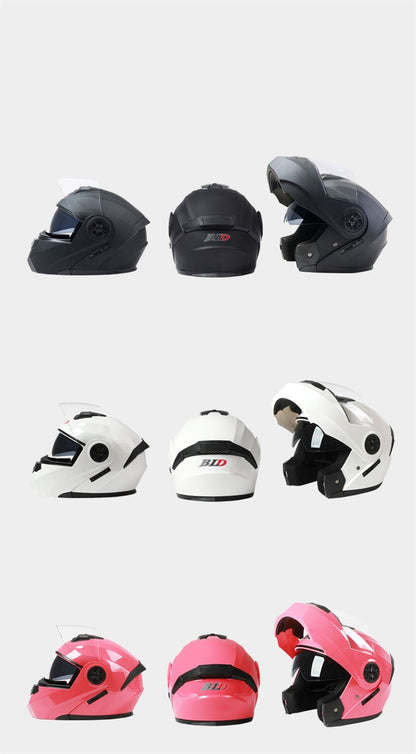 BLD Capacete Fechado Personalizado para Moto Masculino Feminino Capacete Moderno com Viseira Dupla Motocross Corrida Articulado Casco Moto