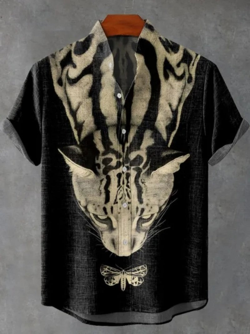 Men's Hawaiian shirt, men's 3D printed short sleeved shirt, beach vacation linen