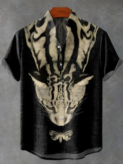 Men's Hawaiian shirt, men's 3D printed short sleeved shirt, beach vacation linen