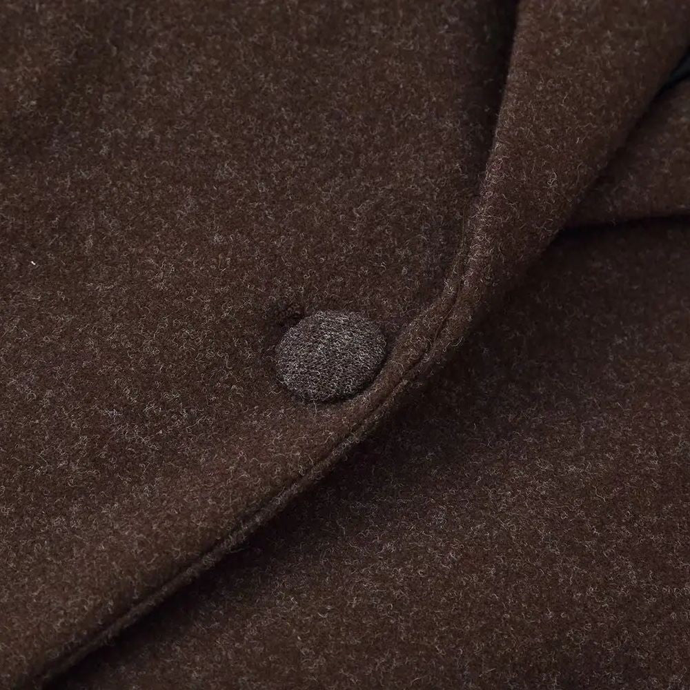 2025 WOMAN Fashion European and American Style Autumn New Long Sleeve Woolen Coat Retro Long Sleeve Coat Outerwear Mujer