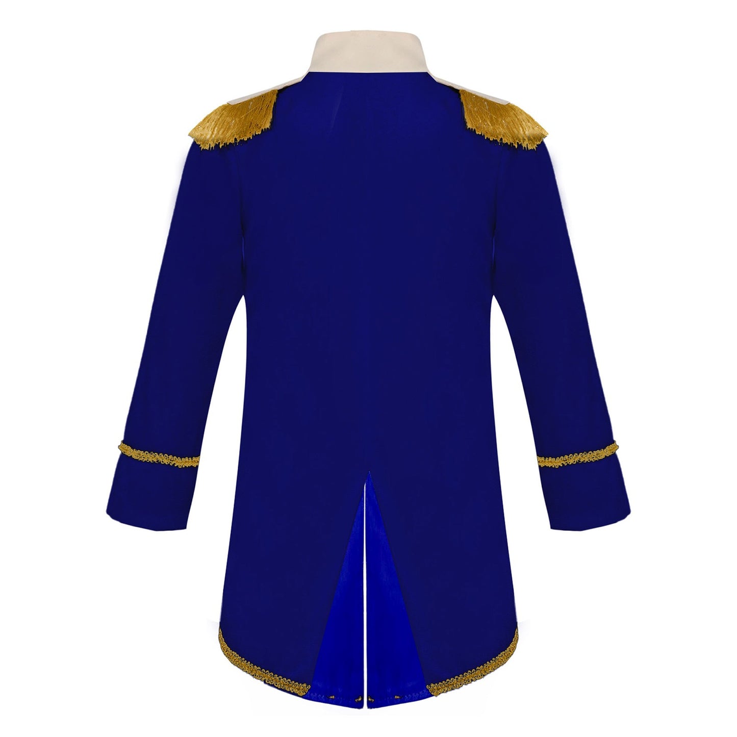 Little Boys Prince Cosplay Costume Long Sleeve Gold Fringe Braiding Velvet Tuxedo Tailcoat Royal Court Cosplay Jacket Dress Up