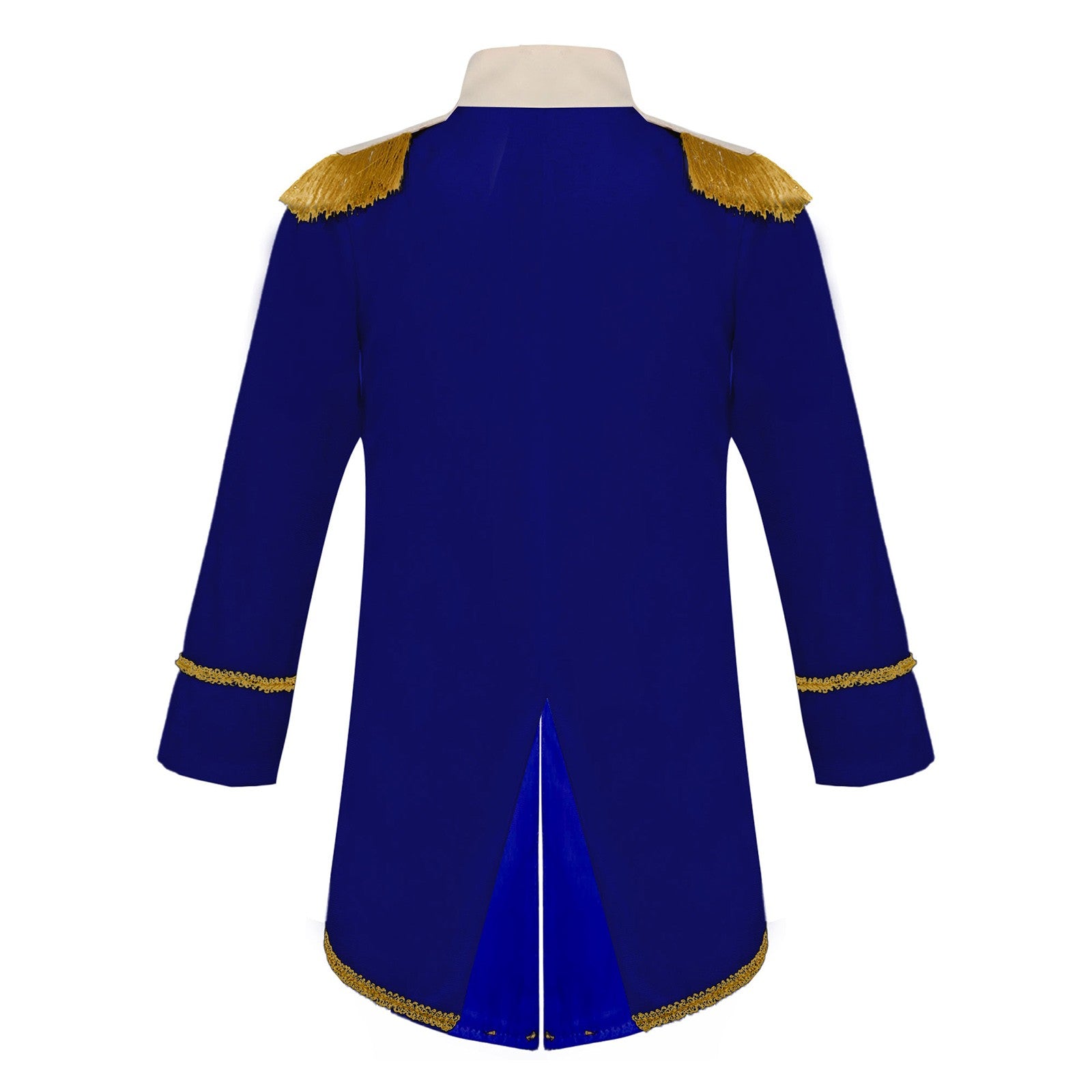 Little Boys Prince Cosplay Costume Long Sleeve Gold Fringe Braiding Velvet Tuxedo Tailcoat Royal Court Cosplay Jacket Dress Up