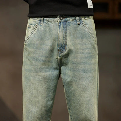 2025 Autumn and Winter New Loose and Versatile Harem Pants Retro Simple Fashion Solid Color Comfortable Versatile Jeans for Men
