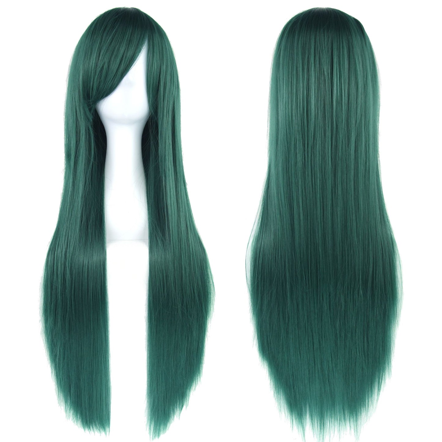 Soowee 80cm Cabelo Sintético Comprido Branco Roxo Perucas Cosplay Festa Preto Cabelo Liso Peruca Postiça para Mulheres