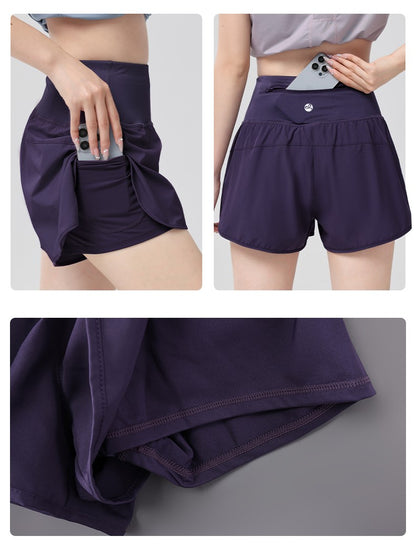 DRUR Women's Cycling Shorts High Waist Quick Drying Yoga Shorts Woman Summer Sports Short Pants With Inner Lining Gym Clothing