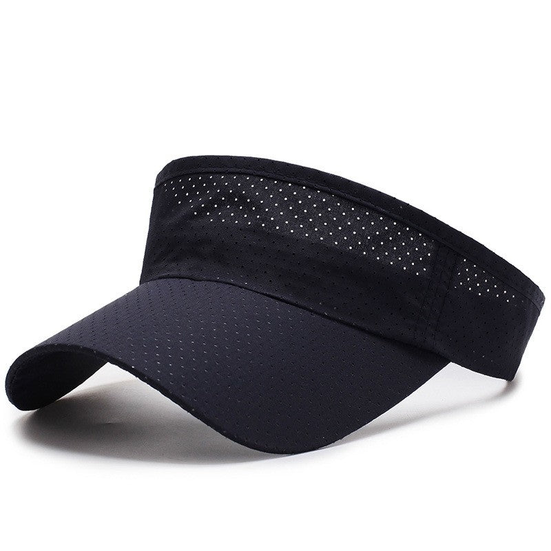 Chapéus de sol de verão respiráveis, masculinos e femininos, com viseira ajustável, proteção UV, parte superior vazia, sólida, para esportes, tênis, corrida, boné de proteção solar