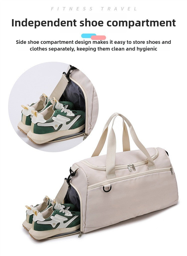 Multifunctional Large Capacity Handbag Waterproof Outdoor Travel Daypack with Wet Dry Shoe Compartment Trendy Fitness Sports Bag