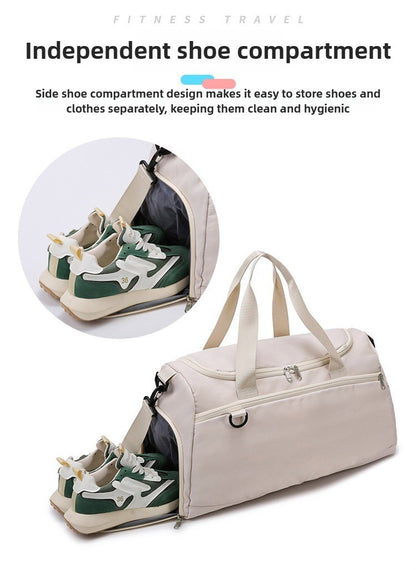 Multifunctional Large Capacity Handbag Waterproof Outdoor Travel Daypack with Wet Dry Shoe Compartment Trendy Fitness Sports Bag