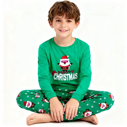 Boys Girls Christmas Long Sleeve Pajama Sets Kids Santa Claus Pjs Baby Pijamas Children Soft Sleepwear For "Merry Christmas";;VERDADEIRO;;"CR1707,10T