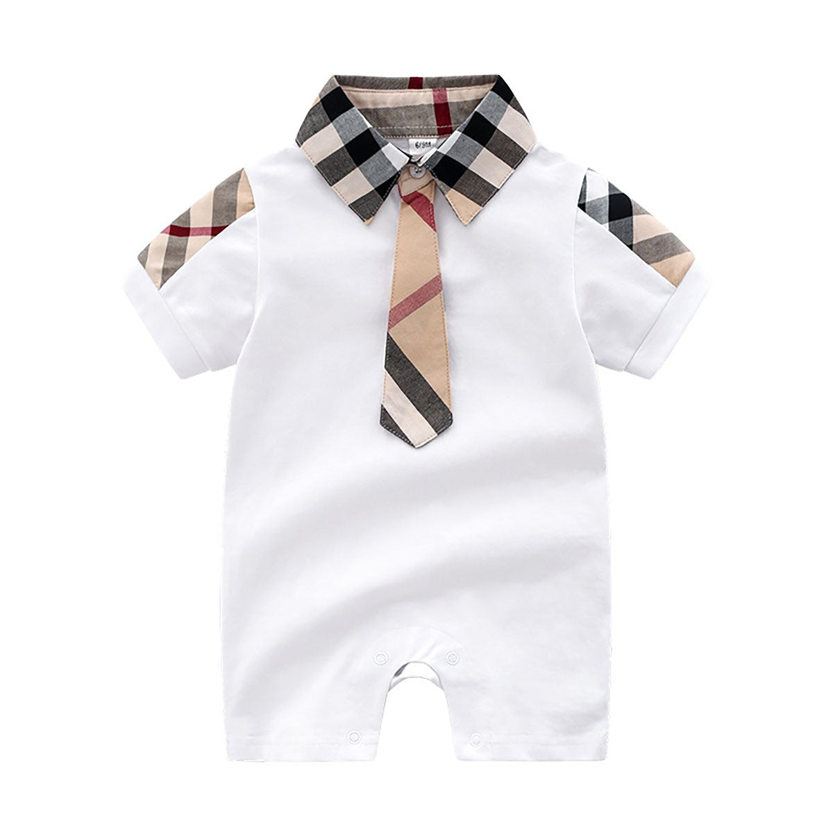 IURNXB Baby Boy's Romper Short Sleeve Cotton Infant Turndown Collar Tuxedo Jumpsuit Gentleman Summer One Piece Play Suit Outfits