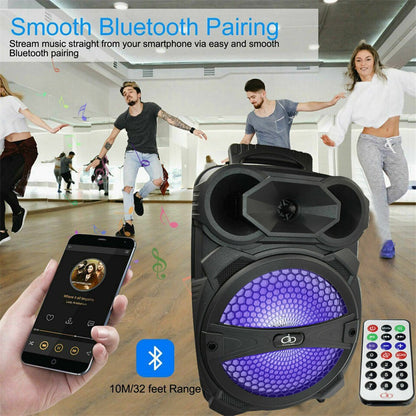 Alto-falante Bluetooth Sem Fio Portátil 1000W Grande LED Estéreo Tailgate FM Festa Karaokê Subwoofer com Microfone e Controle Remoto