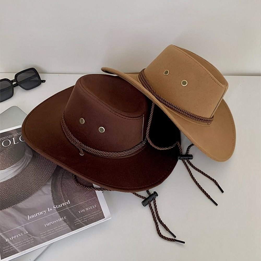 Wide Brim Western Cowboy Hat Knight Hat Climbing Hat Summer Sun Hat Sun Protection Cap Beach Cap Sunscreen Cap Woman/Female