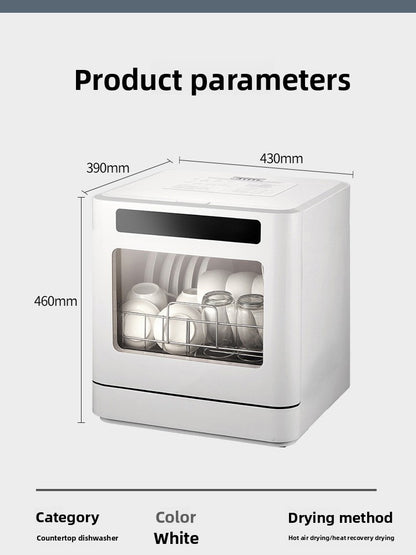 Desktop Household Dishwasher Plastic Intelligent Fully Automatic Disinfecting High Temperature 5 Sets Capacity 800W Electric
