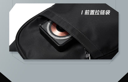 Septwolves Business Thin Printed Leather Crossbody Sling Bag Man Fashion Casual Travel Monogram Print Fabric iPad Shoulder Bag