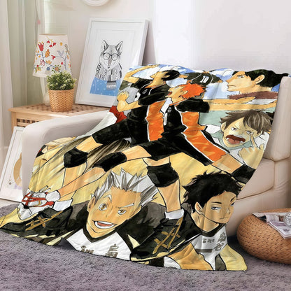 Volleyball Anime H-Haikyu!! Blanket For Sofa Office Bed Plane Travel Sleep Read Relax Camping Soft And Warm