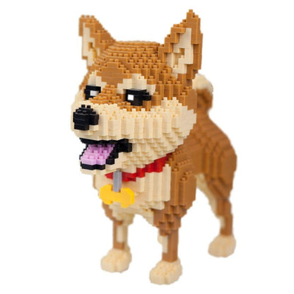 KNEW BUILT Modelo de Cachorro Blocos de Montar Brinquedos para Crianças Meninos Meninas Adultos Iniciantes Teddy Hughes Corgi Collie Estilo Pet Tijolos