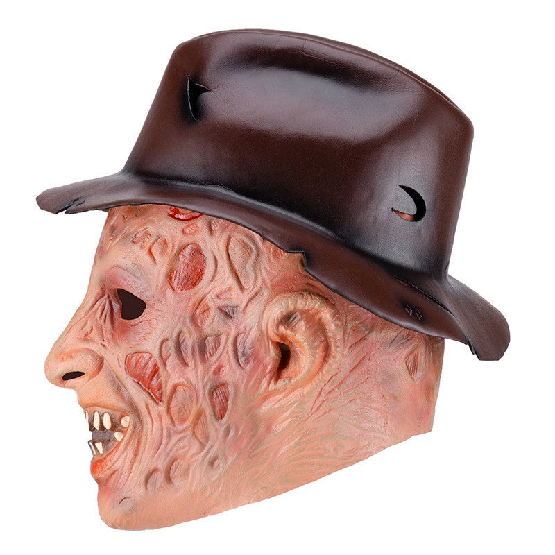 Freddy Cosplay Costume Adult Sweater Red Striped Knitting Top Coat Hat Fnaf Mask Halloween Carnival Party Costume for Men