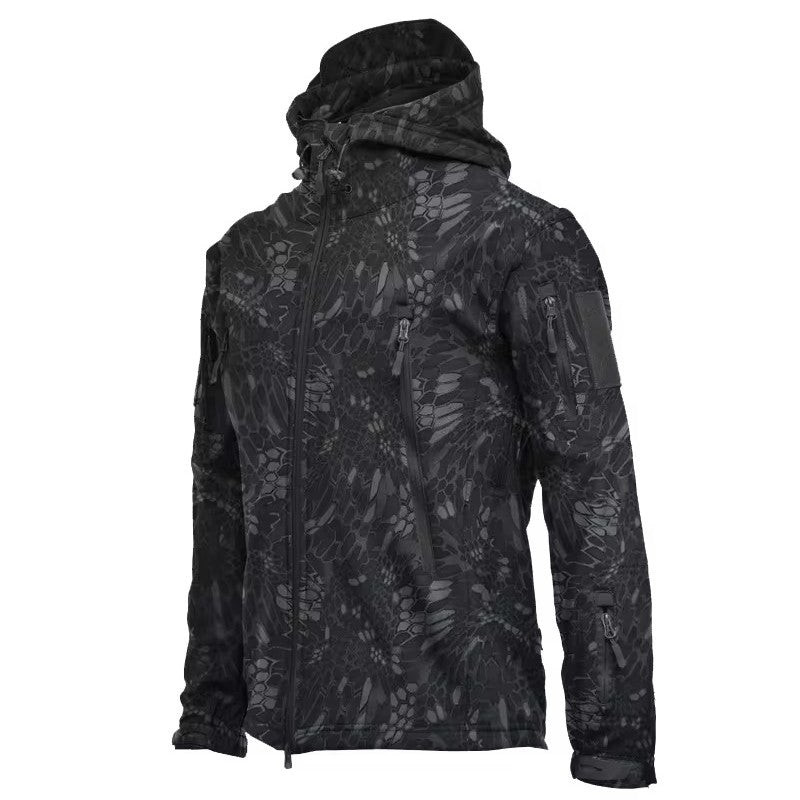Jaquetas Militares Masculinas Soft Shell Shark Skin Táticas Corta-vento Impermeáveis Jaquetas Masculinas de Combate Casacos Bomber Masculinos com Capuz