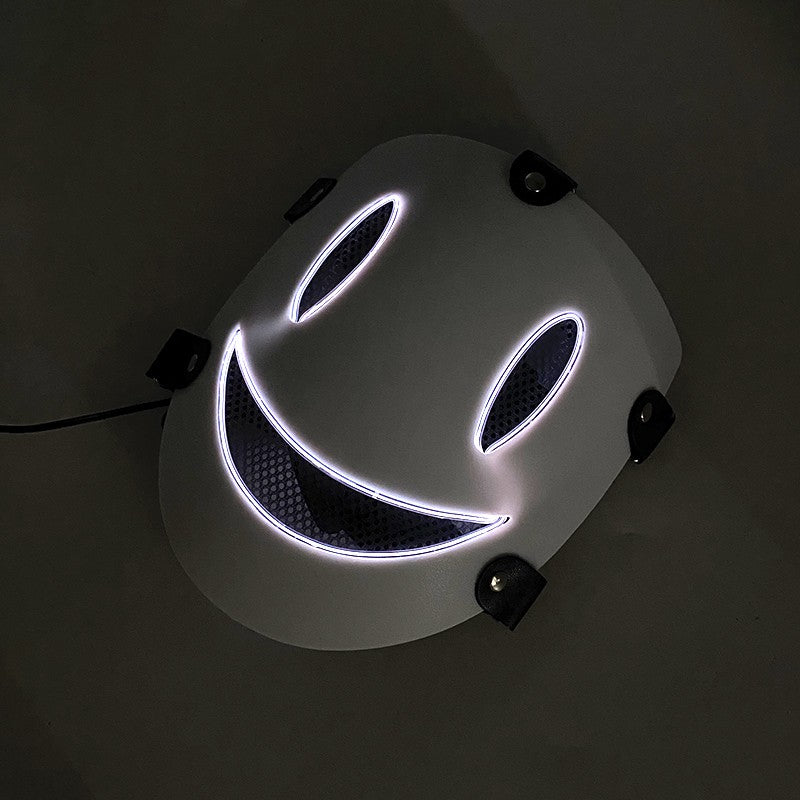 Anime High Rise Invasion Sniper LED Light up Mask Japanese Killer Japanese White Masks Carnival  Halloween Party Costume Props