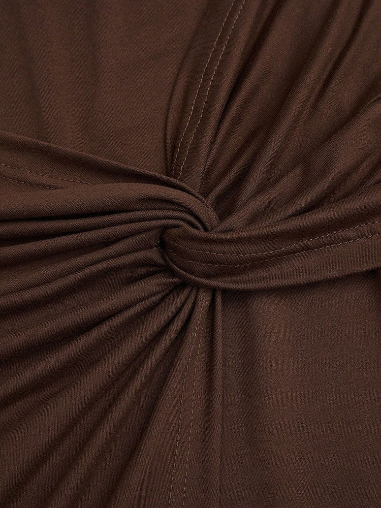 New French High-Waist Retro Knitted Ruched High-Slit Midi Skirt Black Versatile Slim Plus Size Female Clothing Elegant Party