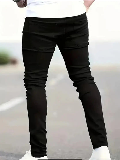 Men’s Slim Fit Black Jeans, Reinforced Denim Seams, Menswear Approved from Gym to Gallery