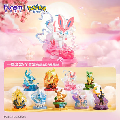 Anime Pokemon Funism Aventura Original Eevee Família Terno BlindBox Flareon Espeon Sylveon Action Figure Coleção Modelo de Brinquedo Presente