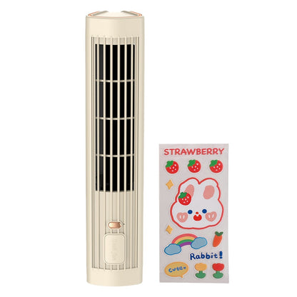 Tower Fan USB Charging Portable Air Conditioner 1200mAh Desktop Cooling Fan Wireless Desk Fan for Home Office