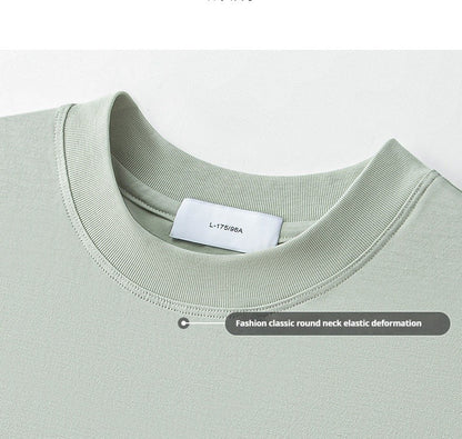 64% Cotton 25% Bamboo Fiber Cool T Shirt Men Short Sleeve Summer Tops For Men Round Neck Skin Friendly Solid Color Male Clothes