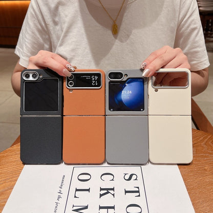 For Samsung Galaxy Z Flip 7 FE 6 5 4 3 5G Luxury Leather Case Shockproof Soft TPU Folding Phone Cover For Samsung Z Flip5 Flip6