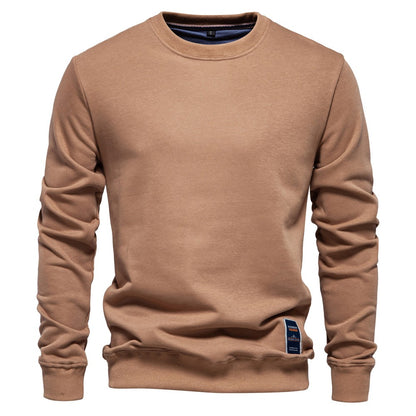 AIOPESON Cotton-blend Mens Crew Neck Solid Color Sweatshirts Pullover Casual Sport Sweatshirt for Men