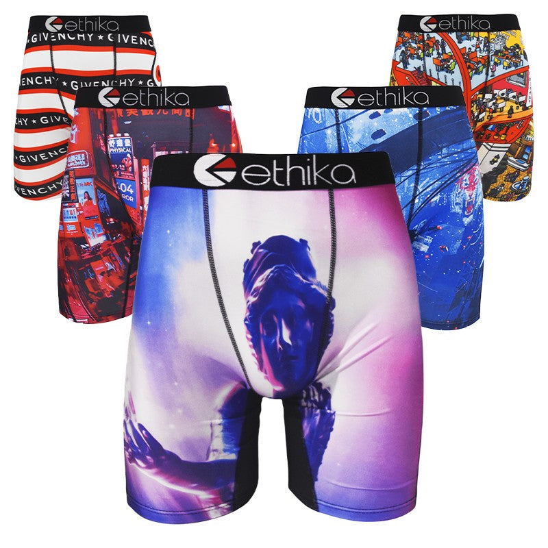 ETHIKA Underwear Boxers Breathable Mens Boxershorts Men's Panties Underpants Plus Size Fashion Print Man Boxers Briefs Trunks