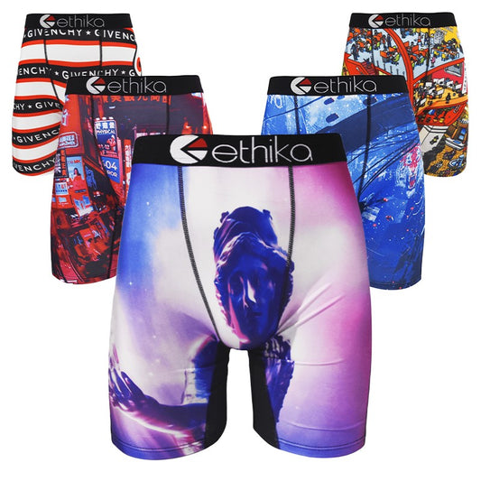 ETHIKA Underwear Boxers Breathable Mens Boxershorts Men's Panties Underpants Plus Size Fashion Print Man Boxers Briefs Trunks