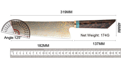 Amber VG10 Damascus Steel Kitchen Knife Set with Resin Handle, Damascus Chef Knife Set, Latest Styles, 37Layers, VG10