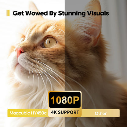 Magcubic Auto Focus HY450C Ultra Short Throw Projector With Auto Offset 1080P 8K HD 900 ANSI WiFi6 BT5.4 Allwinner H716 Voice