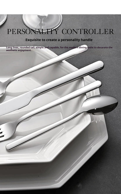 5PCS premium quality 420 and 18-10 Stainless steel Dinnerware Set cutlery set steak knife and fork dessert fork and spoon