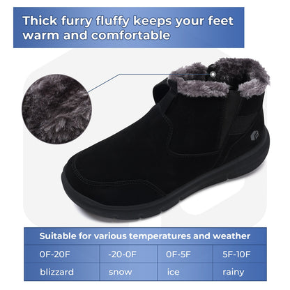 Fitville Men's Boots Winter Wide Version Outdoor Lightweight Snow Boots Men's Waterproof & Non-Slip Thick Warm Thick Fur