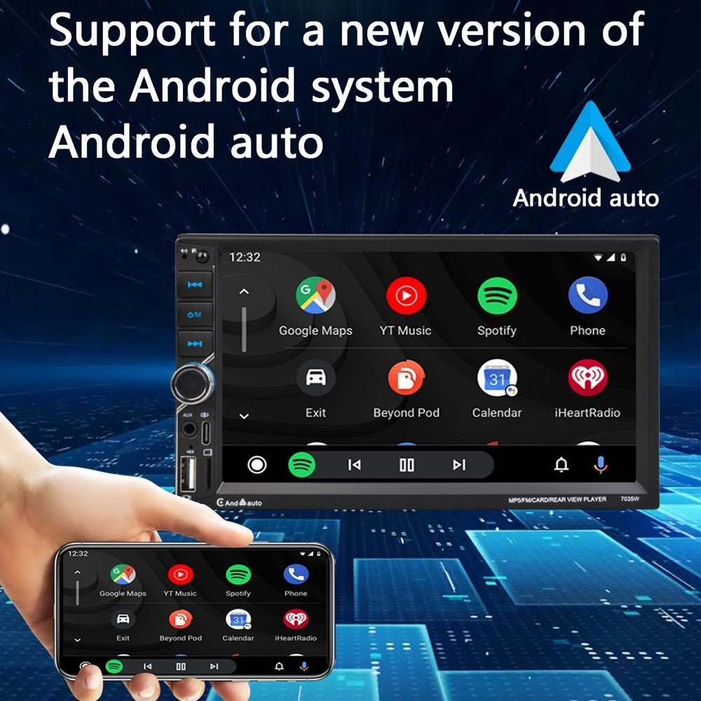 ESSGOO Rádio Automotivo 7 Polegadas 2 Din Carplay Android Auto Universal Multimídia Automotiva Autorrádio DSP Tela Sensível ao Toque HD FM Bluetooth