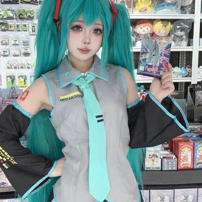 Anime Character Performance Clothes Hatsune Miku MIKU Anime Clothes Cosplay Clothes JK Skirt Same Suit Wig Accessories Halloween