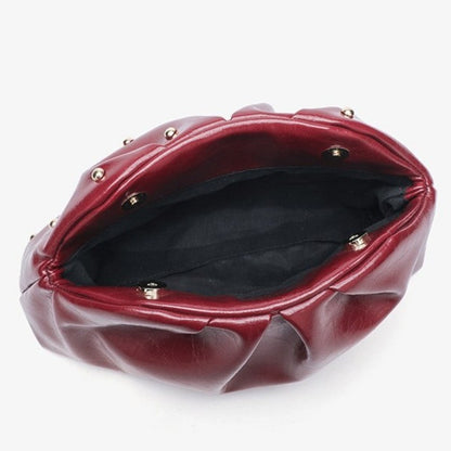 2025 Large Capacity Folded Cloud Clutches Women's Handbag Fashion Simple Multifunctional Clasp Bag Mushroom Nail Dinner Bag