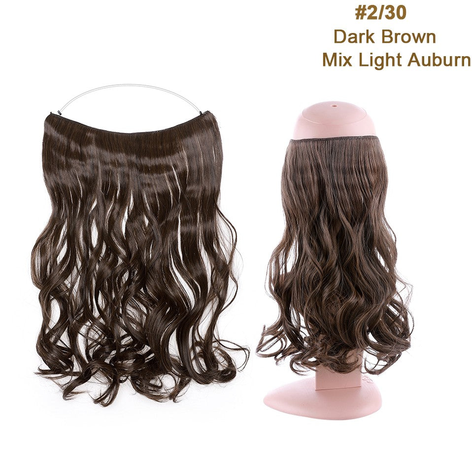 BENEHAIR Cabelo Sintético com Fio Invisível Sem Clipes Extensões de Cabelo Linha Secreta de Pesca Apliques de Cabelo Falso Para Mulheres