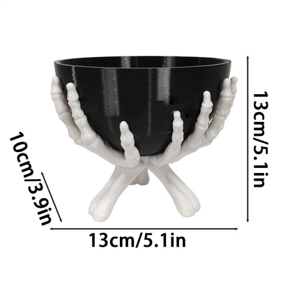 Tigela de Doces de Halloween Suporte de Armazenamento de Doces em Formato de Mão de Esqueleto Gótico Decorações Assustadoras de Halloween Organizador de Doces