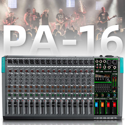 6/8/12/16 Channels Audio Sound Mixer Depusheng Mixing DJ Console USB 48V Phantom Power 256 DSP Effects Sound Table for stage