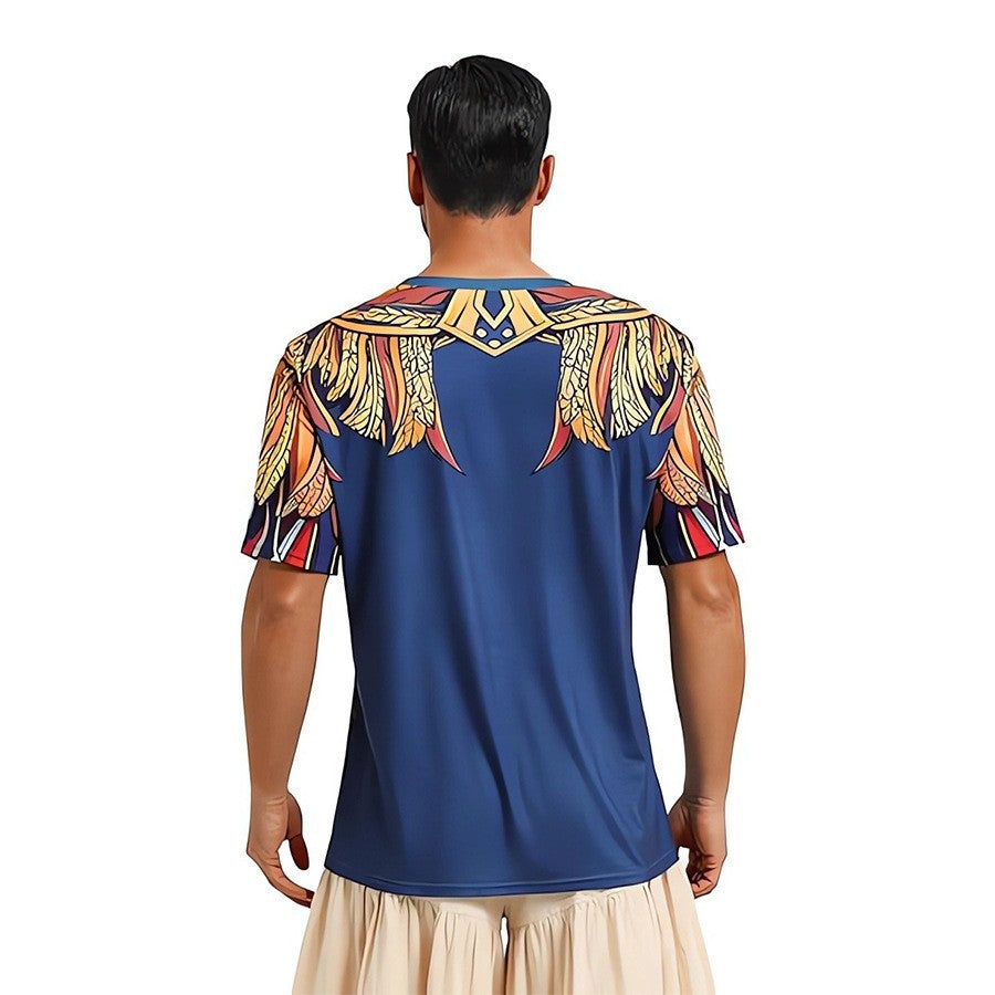 Men Medieval 3D Printed Pirate Costume T Shirt Short Sleeve Crew Neck Halloween Cosplay Vintage Captain Tops Male Holiday Appare
