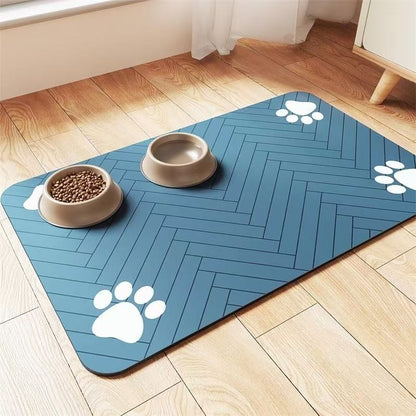 Tapete para Alimentação de Inverno - Jogo Americano Absorvente para Cães e Gatos com Parte Traseira Emborrachada Impermeável e Secagem Rápida