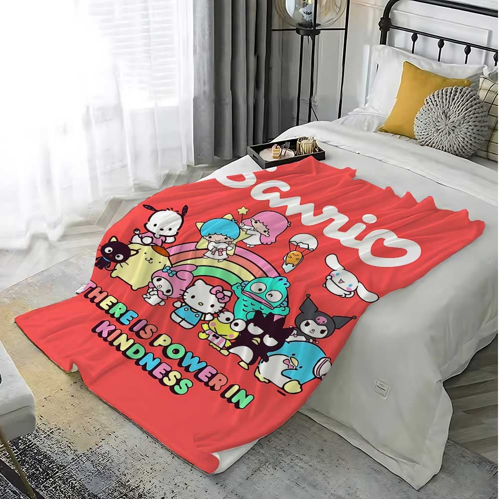 Kawaii Sanrios Fleece Blanket for Living Room Decorative Sofa Blankets Home Bedroom Decoration Bedspread on the Bed Throw Winter